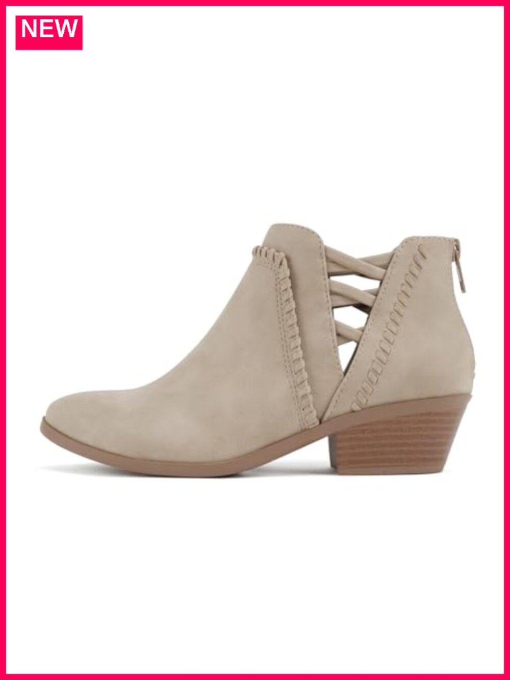 Women's Ankle Booties with Elastic Cross Straps, Sincere Boots by Soda, Block